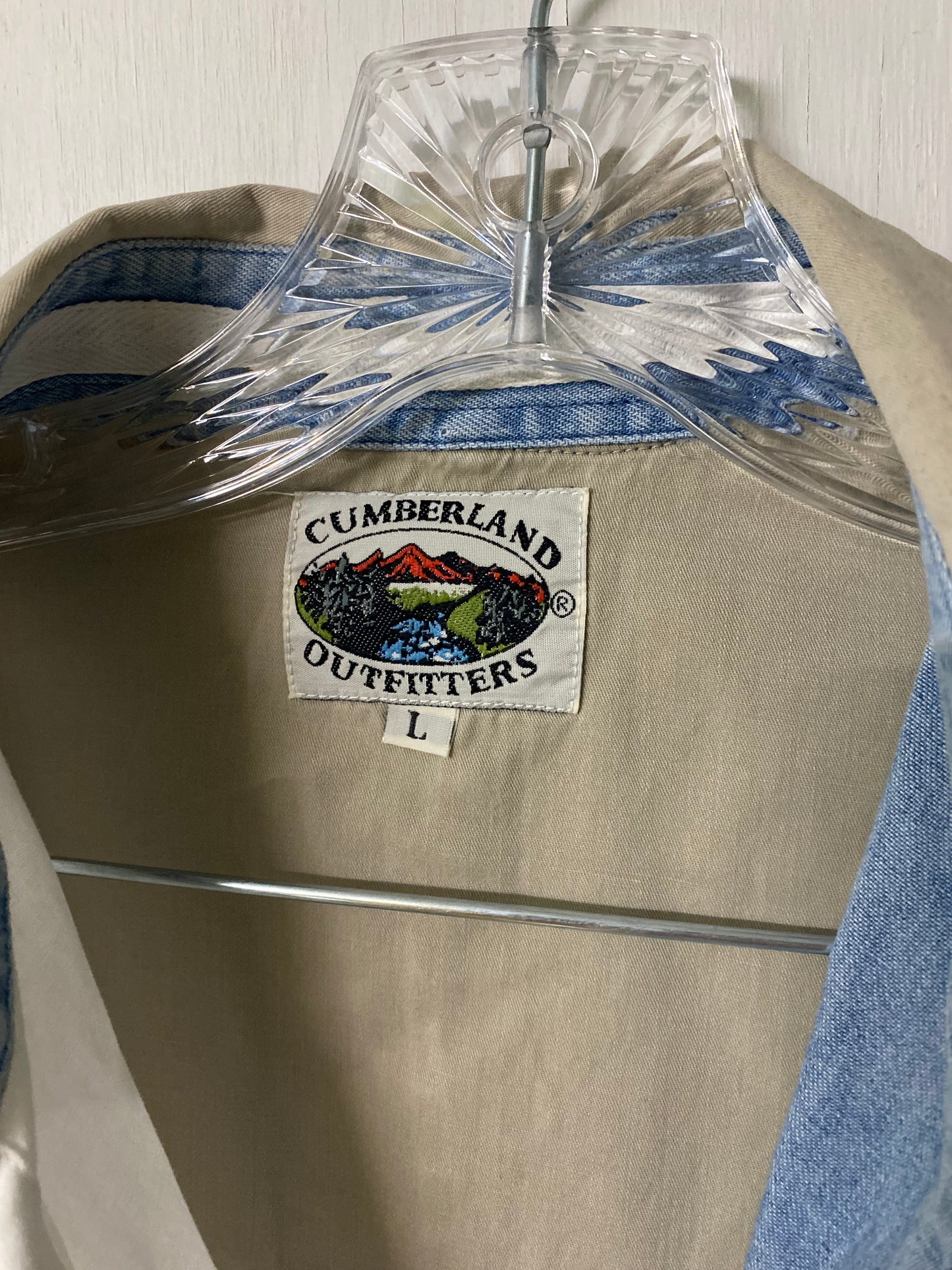 90’s Cumberland Outfitters Denim/Canvas Shortsleeve Button Down